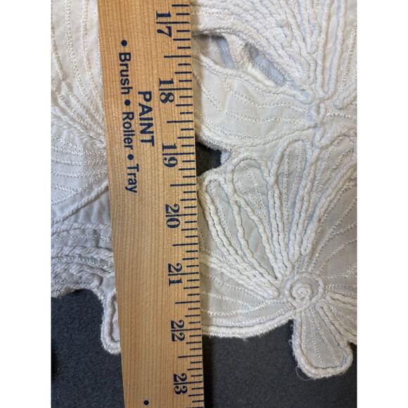 NWT H&M White Summer Top Floral Embroidered Criss Cross Back Thin M - Picture 8 of 10